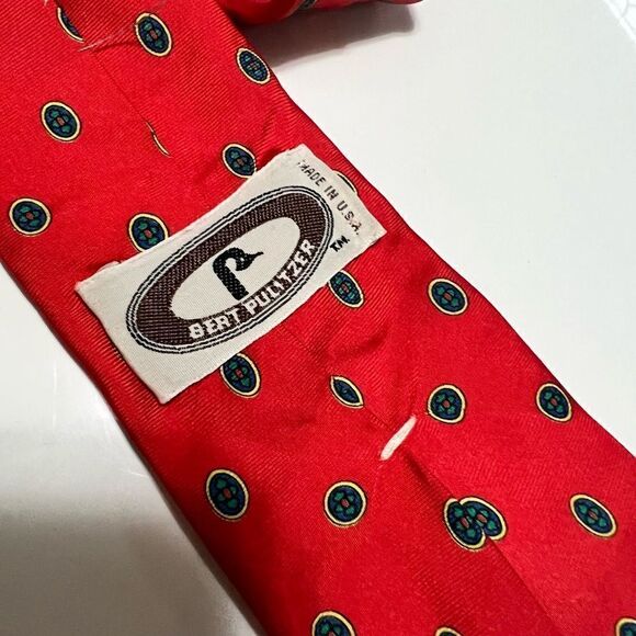Vintage Southern Bert Pulitzer Preppy Americana Printed Neck Tie - Picture 4 of 4